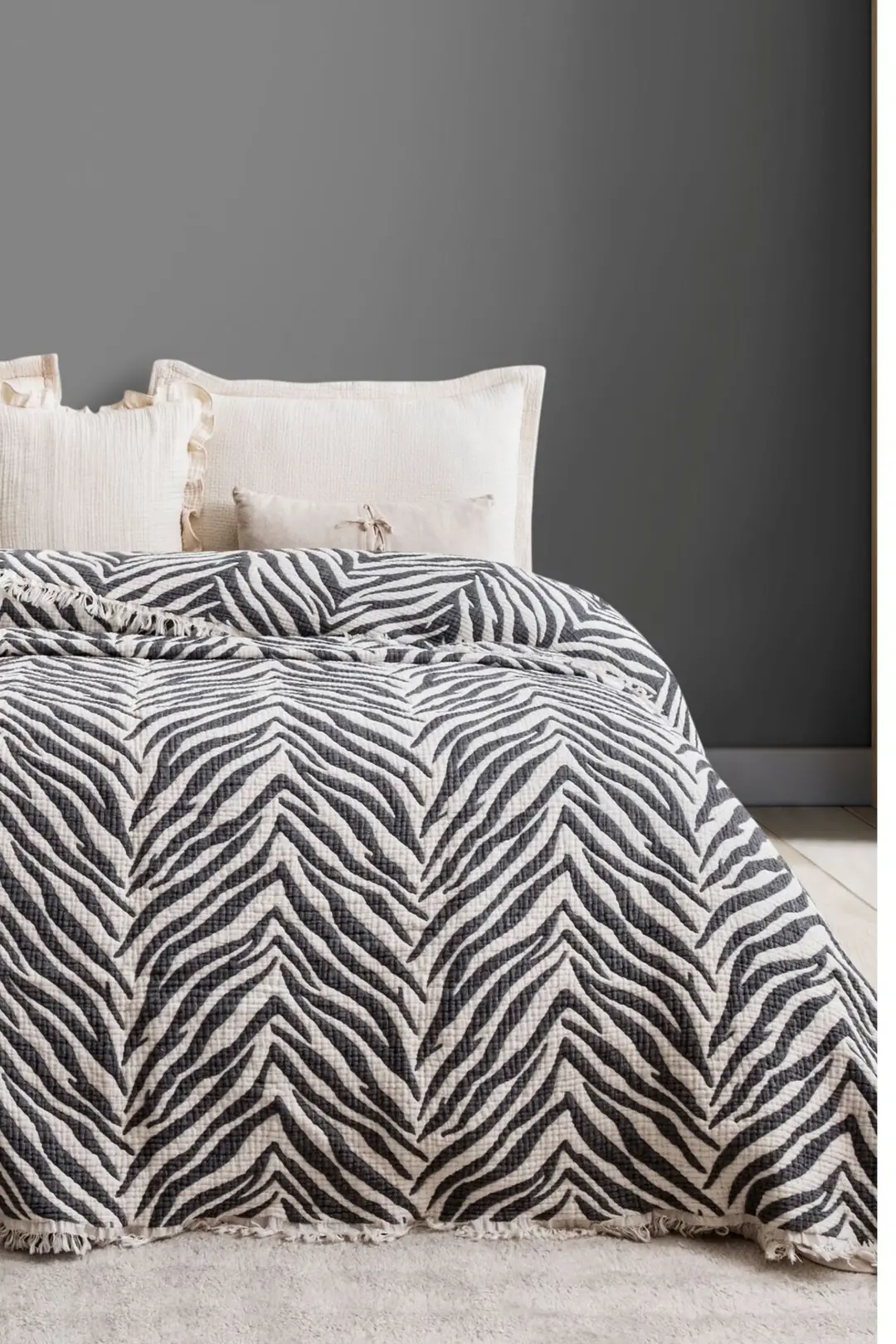 Zebra Desen 7 Katlı Tek Kisilik Muslin Yorgan