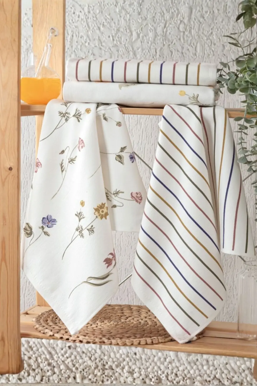 Ürün görseli: %100 COTTON BASKILI MUTFAK - EL HAVLUSU 4LU PK 40X60 ASORTI