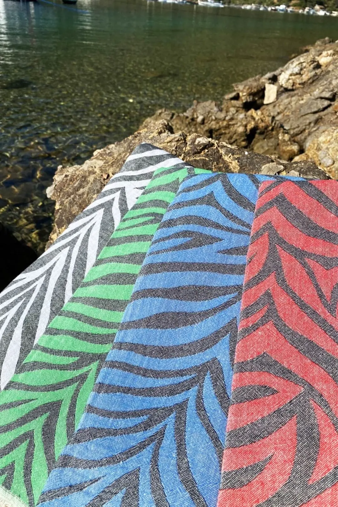 %100 Pamuk Peştamal & Plaj Havlusu Carnival Model -Beyaz - 90x170 Cm