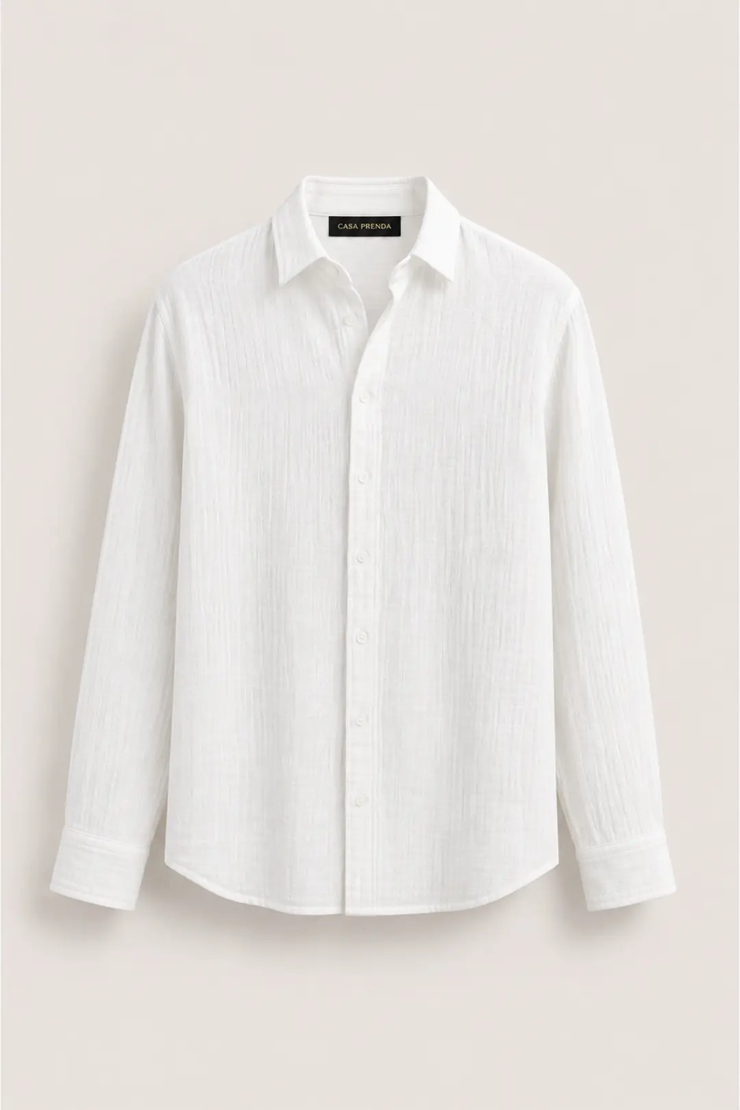 %100 Pamuk Muslin Erkek Gömlek – Oversize, Uzun Kollu, Düğmeli