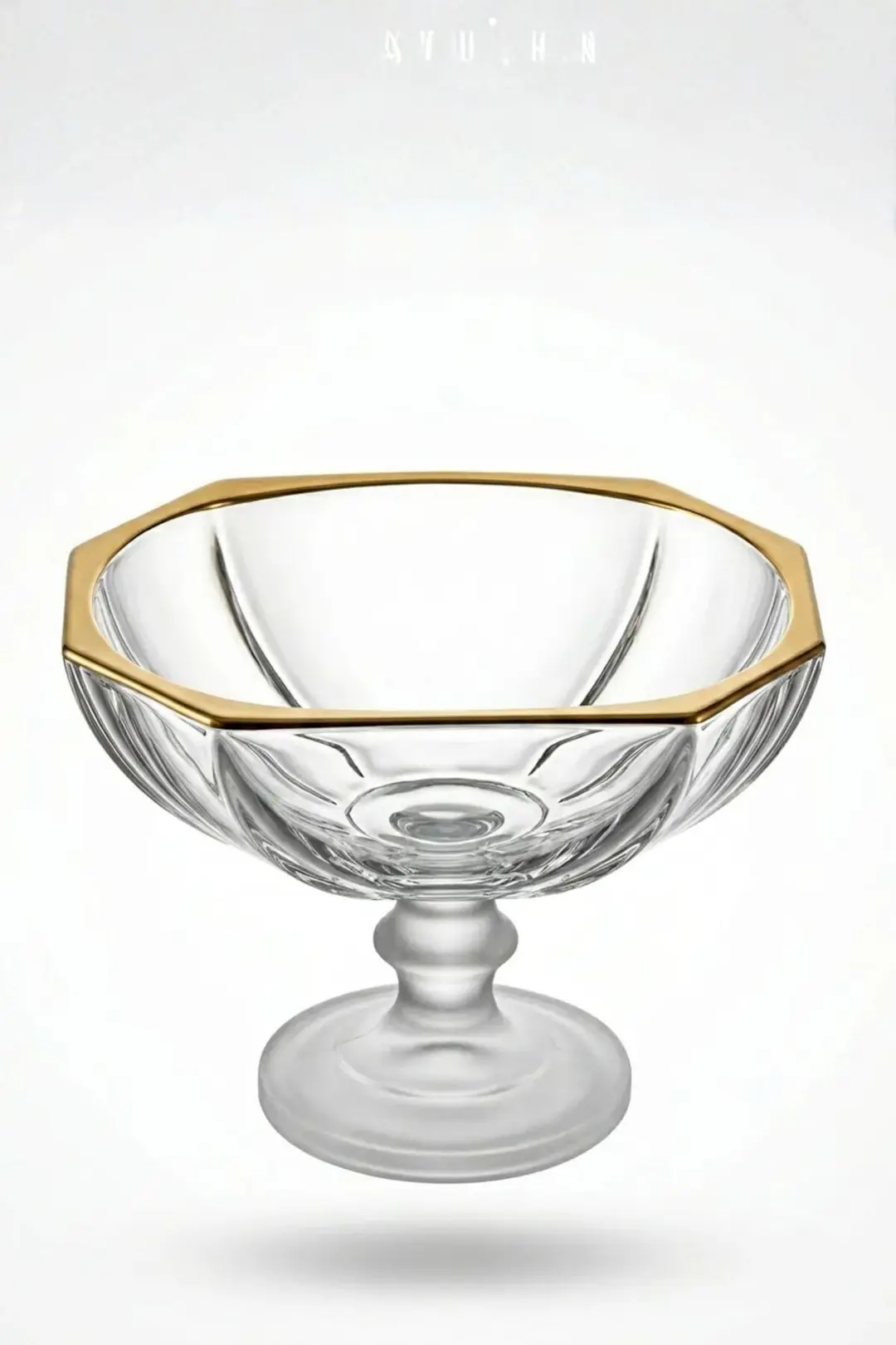 25 cm Gold Varak Cam Ayaklı Kase