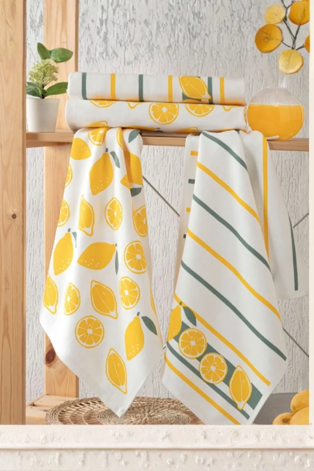Ürün görseli: %100 COTTON BASKILI MUTFAK - EL HAVLUSU 4LU PK 40X60 ASORTI