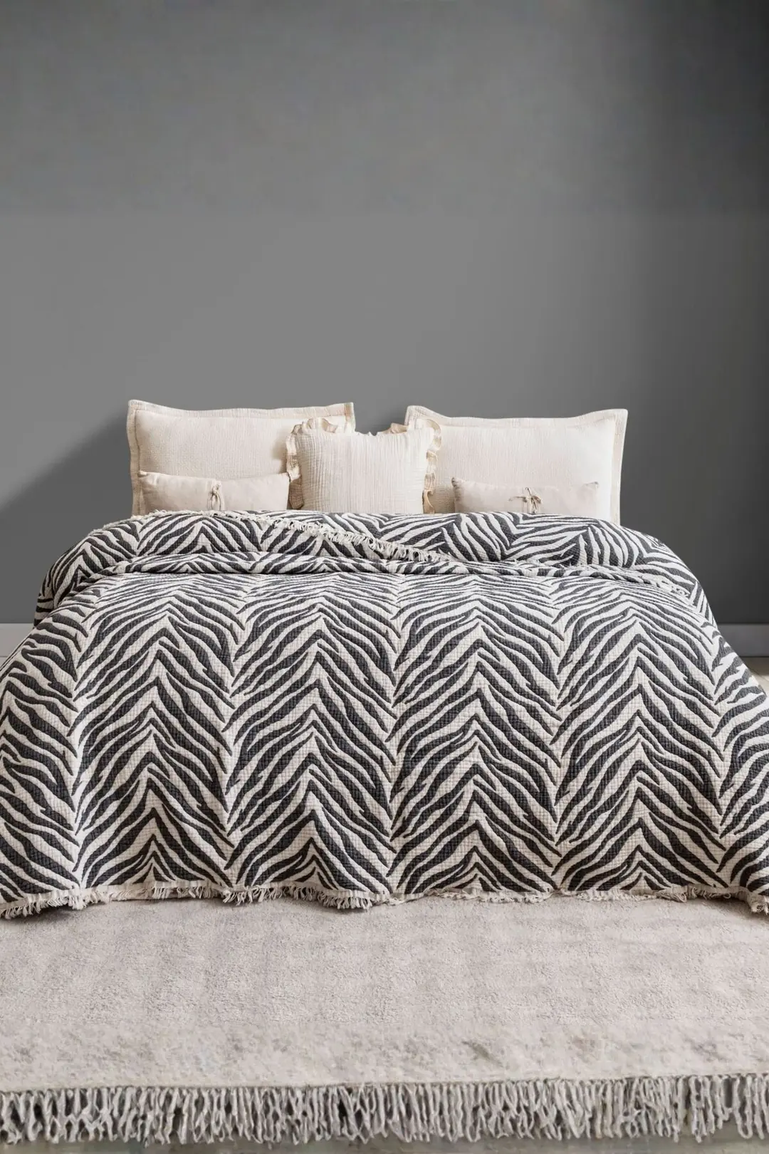 Ürün görseli: Zebra Desen 7 Katlı Tek Kisilik Muslin Yorgan