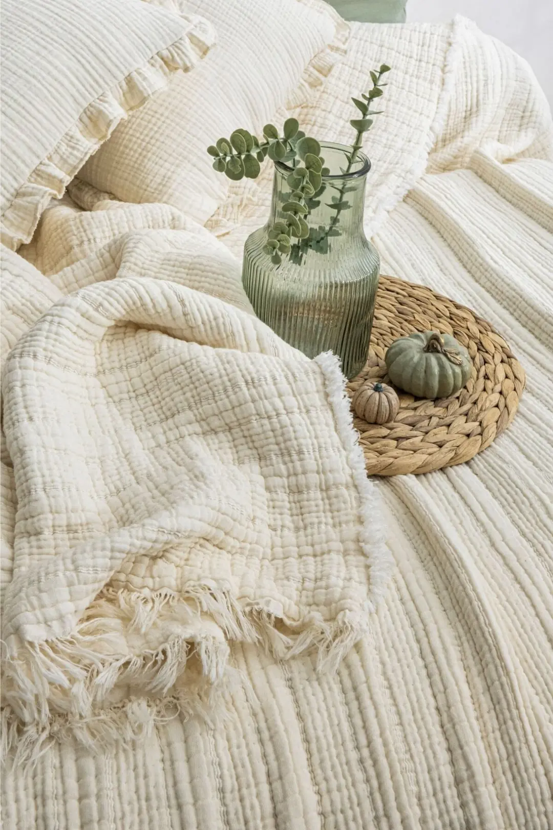 7 Katlı Müslin Fitilli Soft Tek Kişilik Yorgan