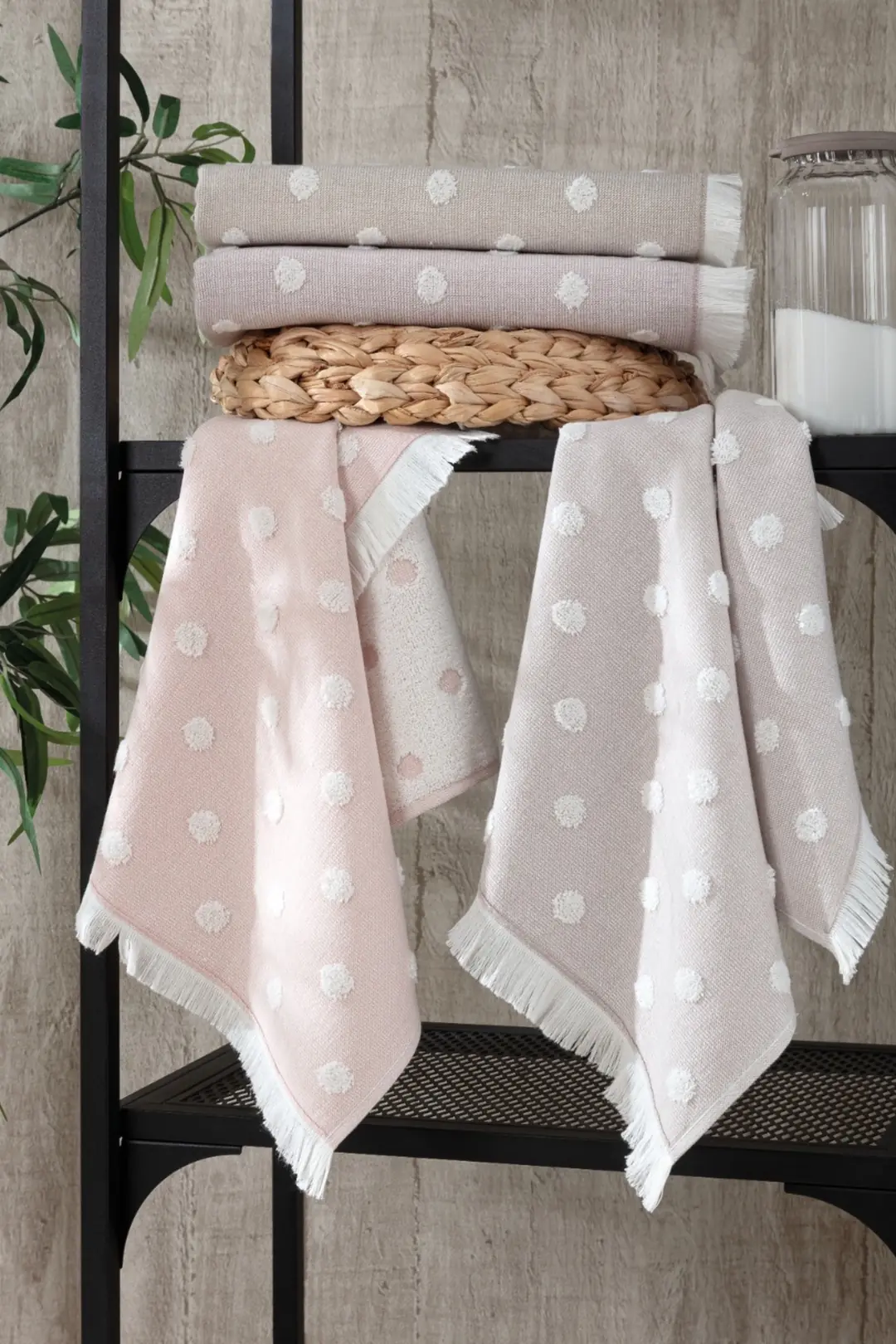 Ürün görseli: %100 Pamuk 4'lü Mutfak Havlusu 40x60 cm - Asorti - Bej