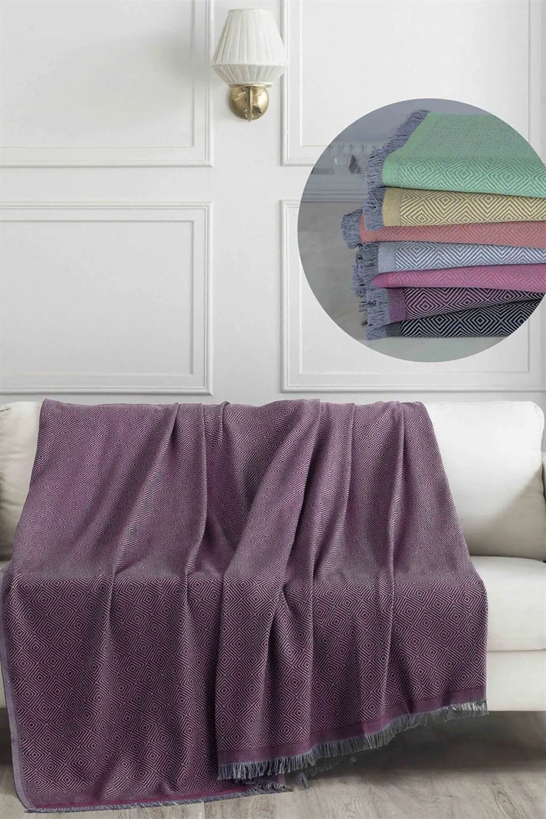 Ürün görseli: Elit Modern Tasarım Koltuk Örtüsü - 170x230 Cm  - Bordo