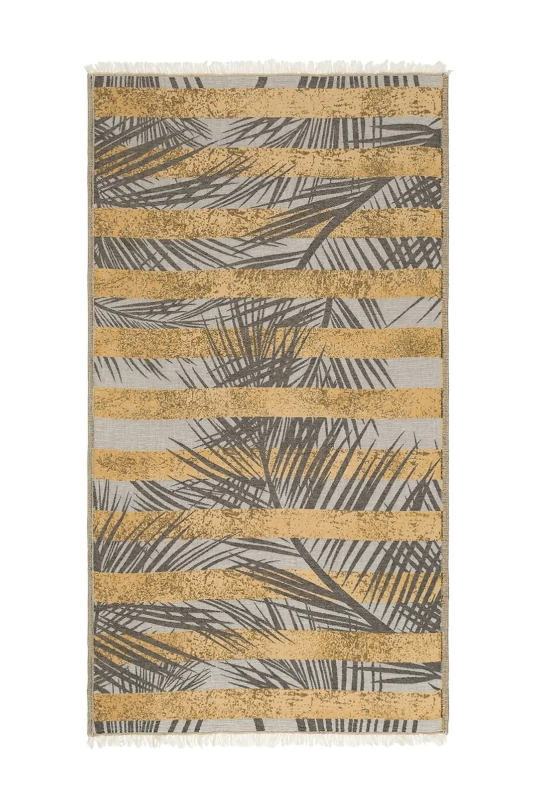 Palmiye Desenli Antrasit Peştemal - Tahiti %100 Pamuk Peştemal Modelleri - 90x170 Cm