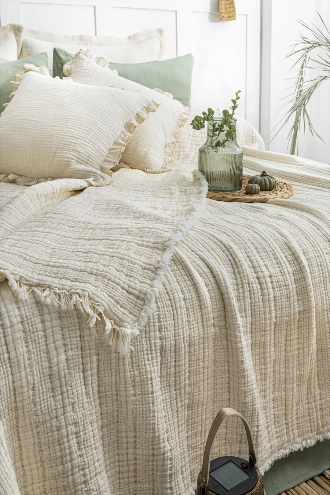 7 Katlı Müslin Fitilli Soft Tek Kişilik Yorgan