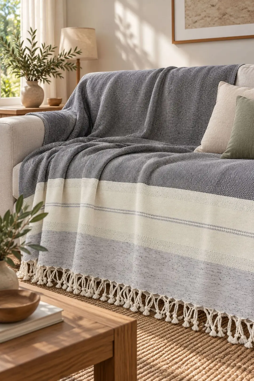 Ürün görseli: Buldan Kara Desen %100 Pamuk Çift Kişilik Yatak Örtüsü, Pike & Koltuk Örtüsü Şalı - Siyah 200cm x 220cm