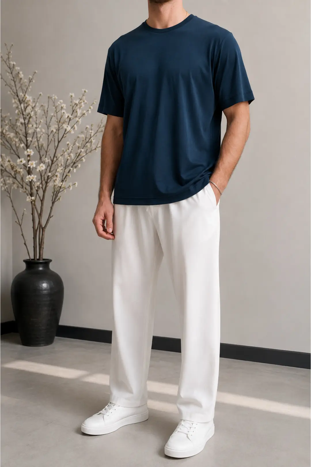 Erkek Basic Tişört – Bisiklet Yaka, Kısa Kollu, Regular Fit