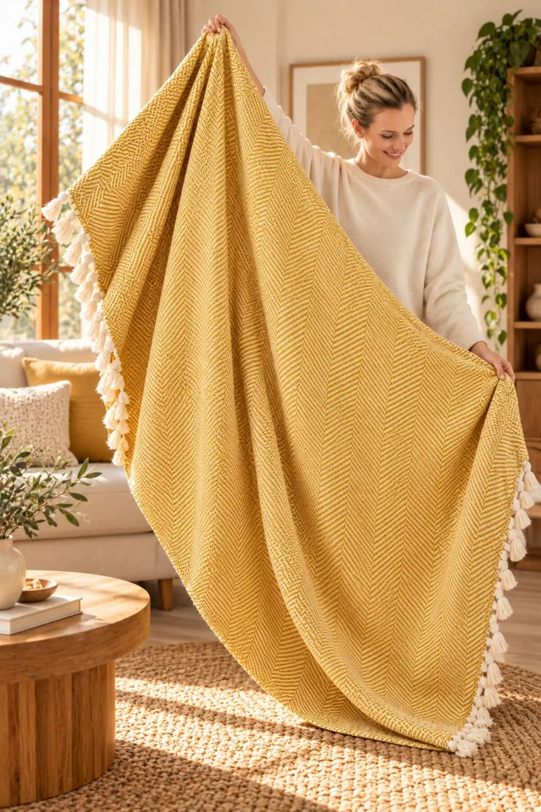 Balıksırtı Soft Cotton Pike, Yatak/Koltuk Ortusu & Throw 185x240 cm