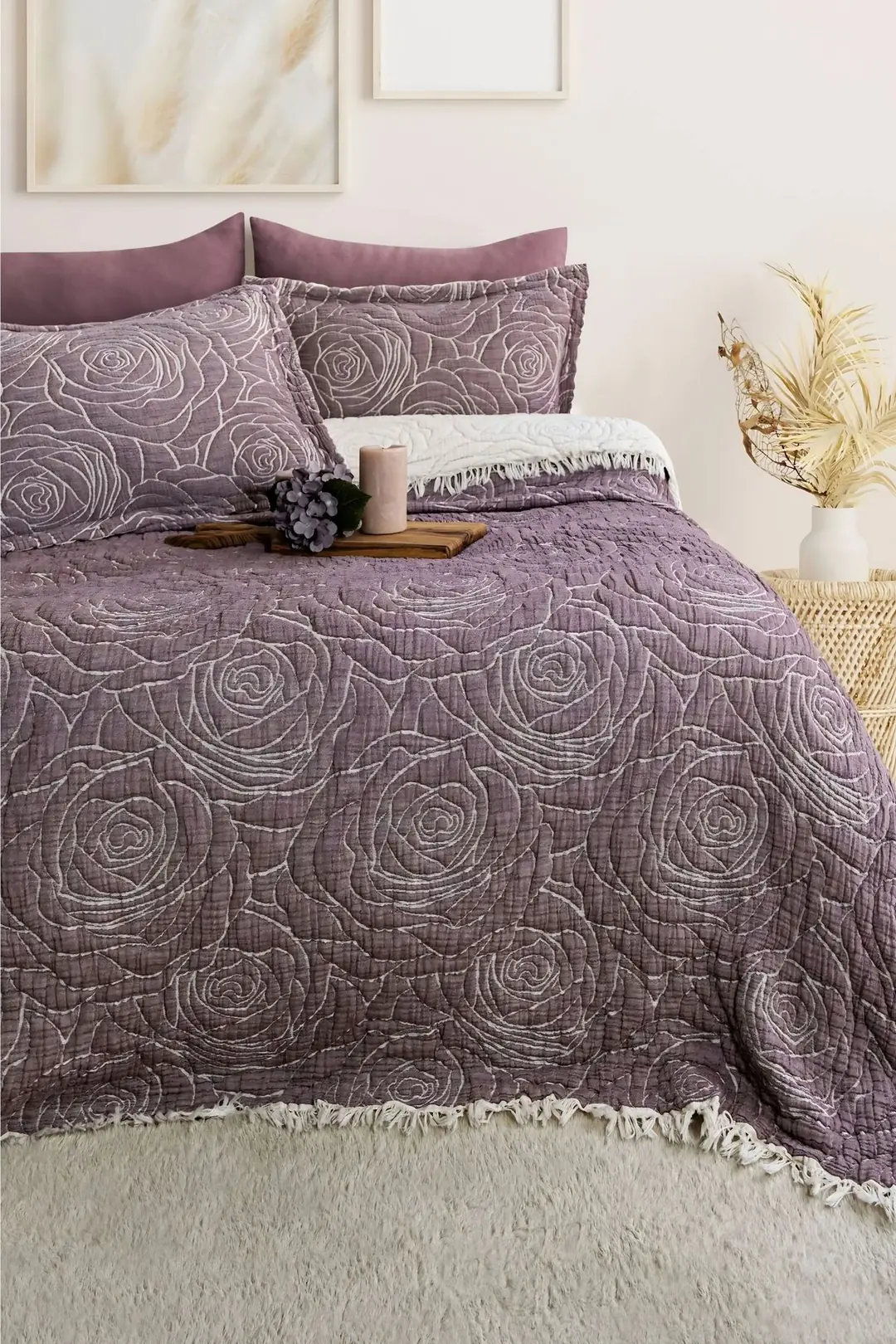 7 Katlı Müslin Soft Rose Tek Kişilik Yorgan