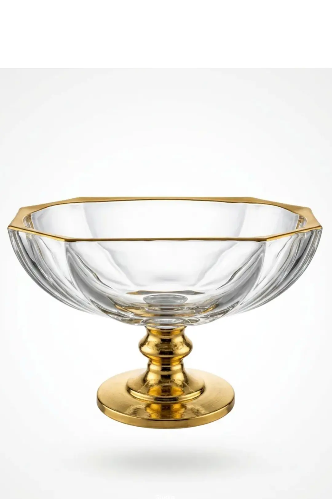 25 cm Gold Varak Düz Metal Ayaklı Kase