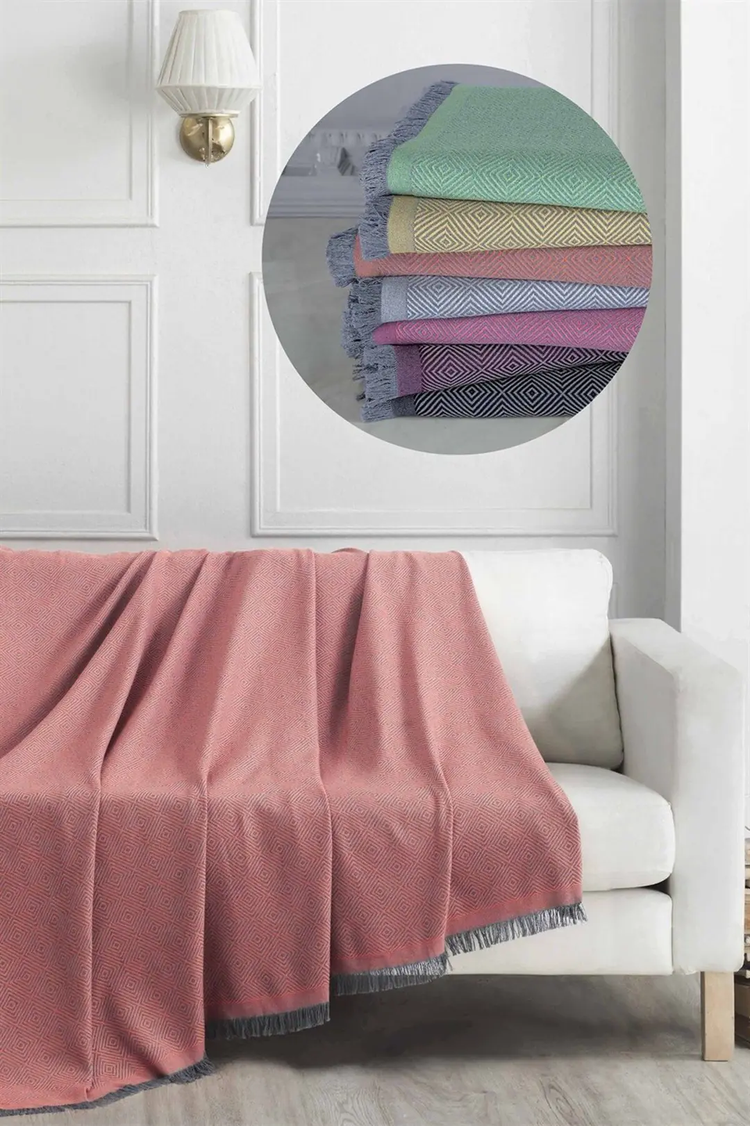 Ürün görseli: Elit Modern Tasarım Koltuk Örtüsü - 170x230 Cm  - Turuncu