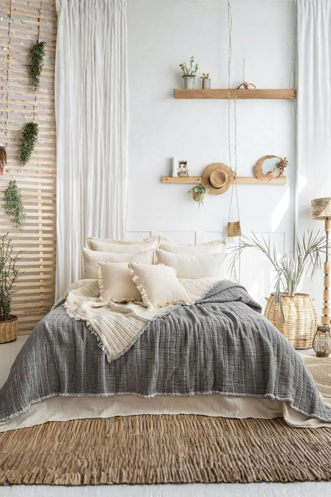 7 Katlı Müslin Fitilli Soft Çift Kişilik Yorgan - Bej