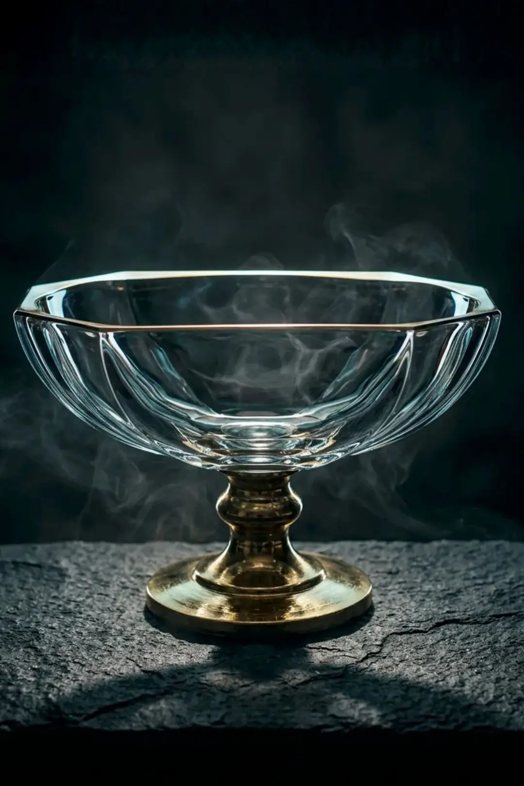 25 cm Gold Varak Düz Metal Ayaklı Kase