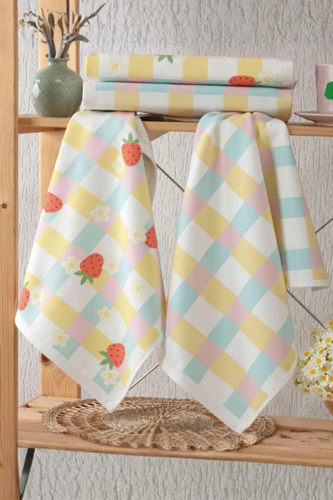 Ürün görseli: %100 COTTON BASKILI MUTFAK - EL HAVLUSU 4LU PK 40X60 ASORTI